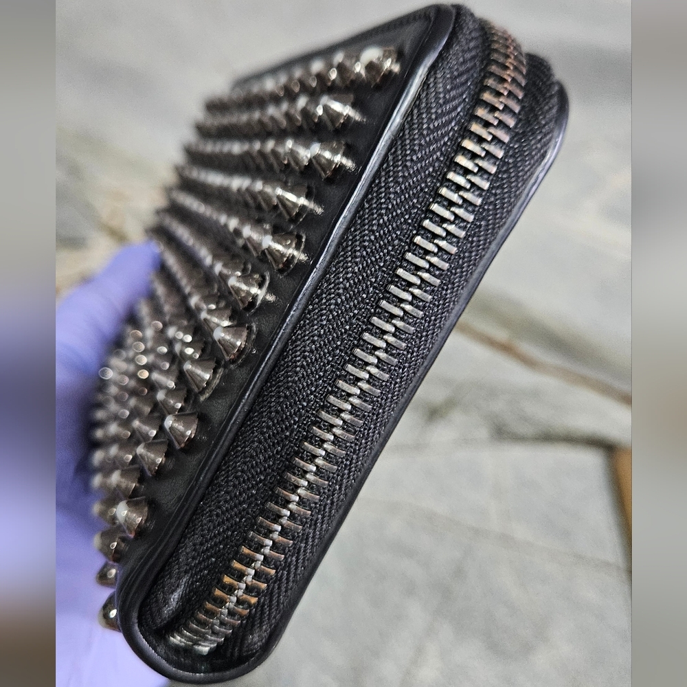 Christian Louboutin Studded Black Wallet with Silver Accents - Picture 14 of 17